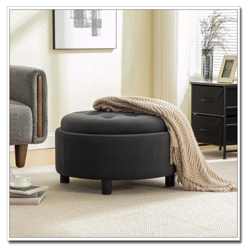 Repose-pieds rembourré l 29,33 po, Gris