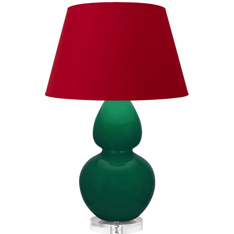 Lampe de table double gourde 31 po, Taupe fumée / bronze, Perle