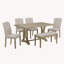 Ensemble de salle à manger de style campagnard, table à tréteaux et 4 chaises et banc rembourrés Shanequah-88581095-88581096-88581097