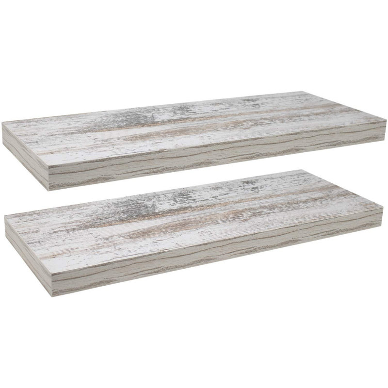 Sorbus 24" Floating Shelves with Invisible Mounting Set of 2, White