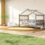 Lits en bois peu encombrants avec lit gigogne, maison grise moderne