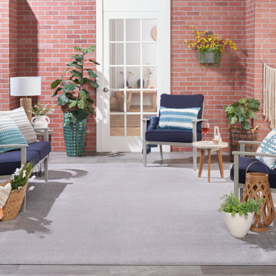 Tapis intérieur / extérieur argent / gris Nourison Essentials