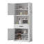 Armoire de rangement en acier de cuisine avec grand comptoir, tablettes réglables, tiroirs et crochets, armoire de style moderne robuste