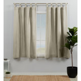 Exclusive Home Loha Linen Braided Tab Top Curtain Panel Pair