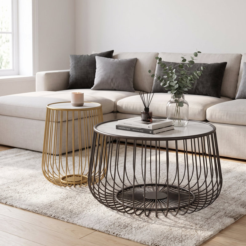 Marble Pedestal End Table