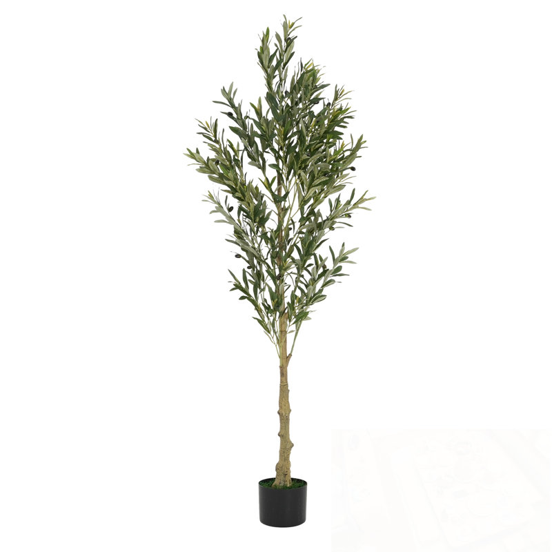 6' Artificial Olive Tree with Plastic Pot