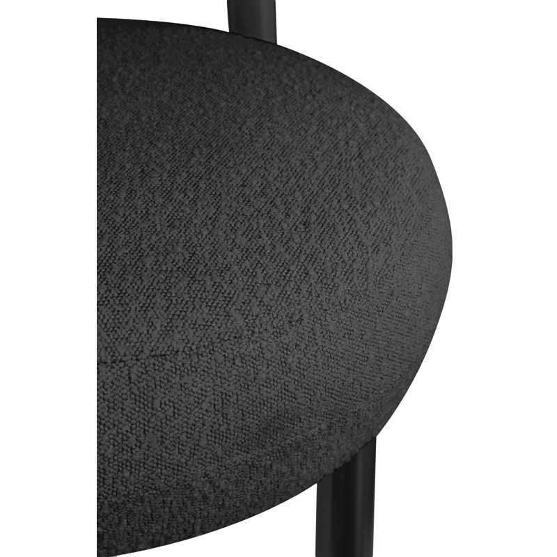 Bordeaux Boucle Fabric Accent Chair, Black Boucle Fabric, Black