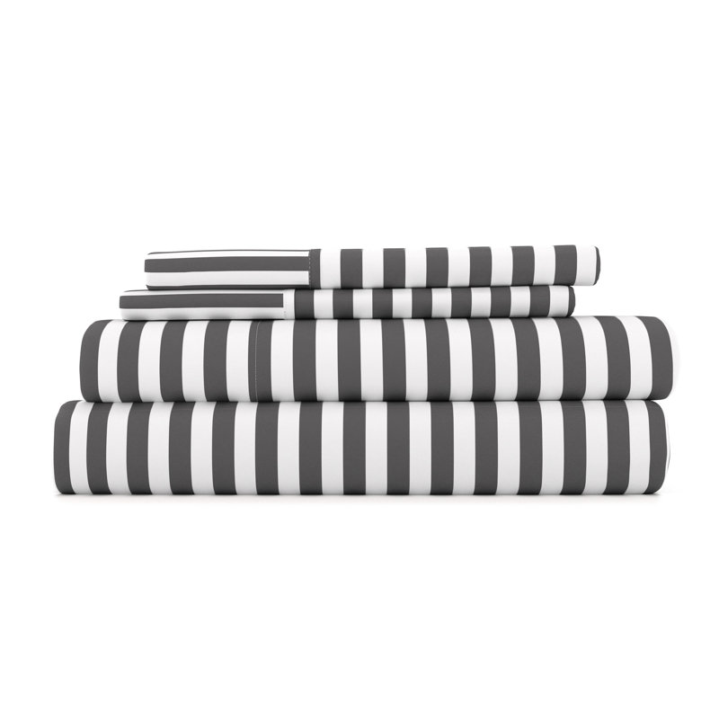 King Size Gray Chevron Microfiber Pillow Cover Set