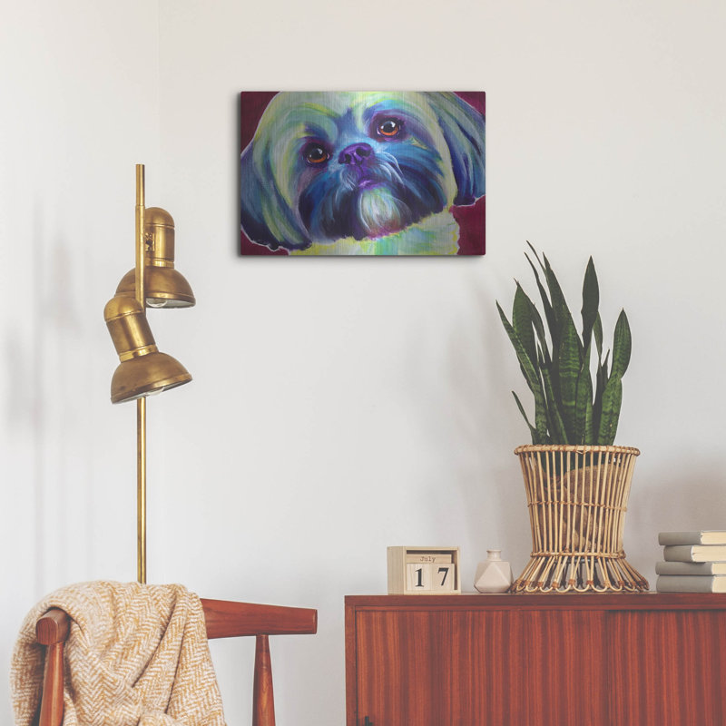 Red Barrel Studio «Lhasa Apso - Sadie» par Dawg Painter, art mural en métal, H 16 po x l 24 po