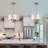 4 - Light Pendant Soft Gold Capiz Shell Drum Chandelier