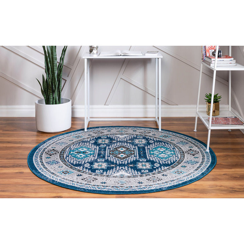 Tapis transitionnel Esveidy couleur carbone, Rond 8 pi