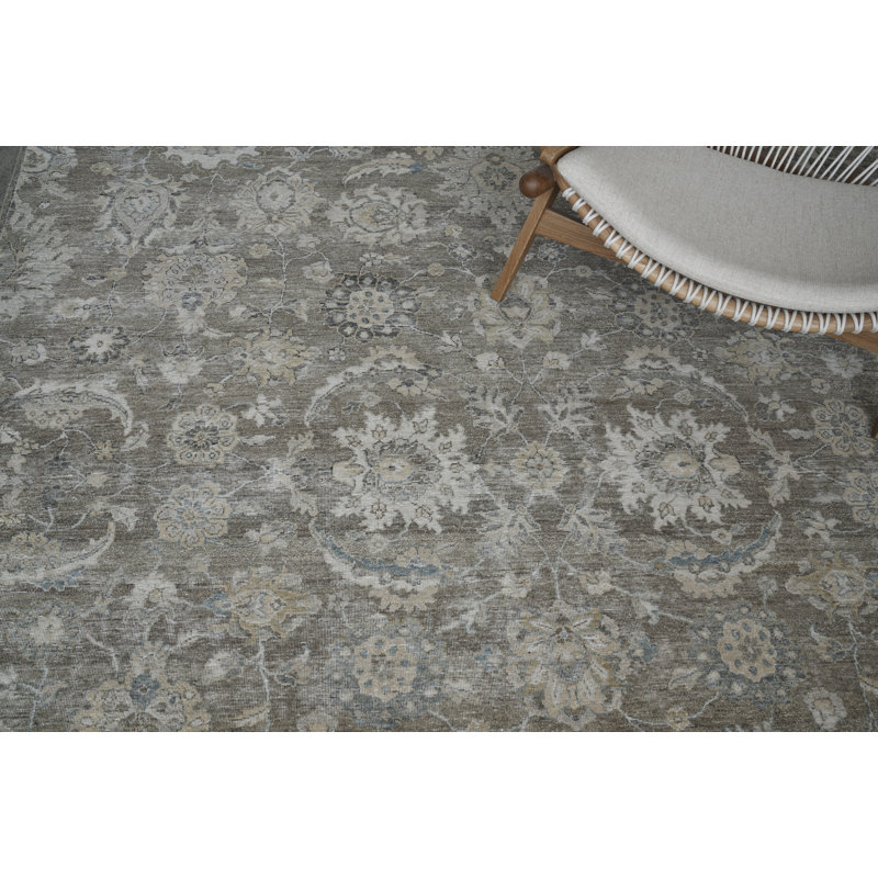 Heirloom Wool Floral Area Rug, Rectangle 6' x 9'