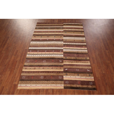 Tapis tribal à rayures Gabbeh 5 x 8 po