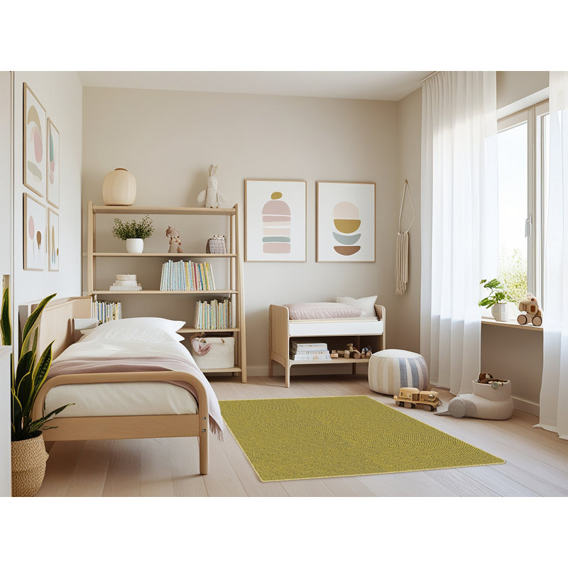 Tapis beige/jaune à motifs Albourne, Rectangle 4 pi x 6 pi