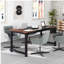 Bureau de direction 70,8 po, grand poste de travail moderne avec structure en métal épais, mobilier rustique brun et noir pour le bureau personnel