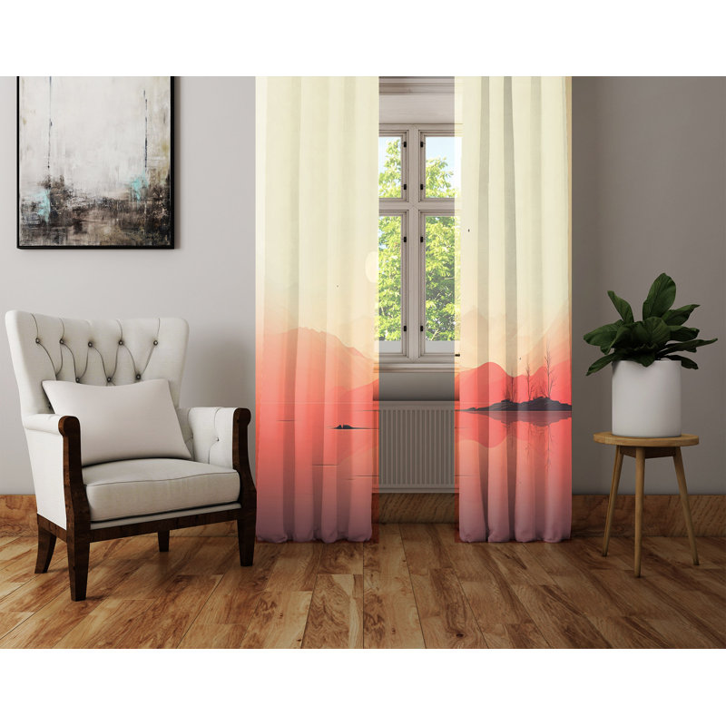 Paire de rideaux semi-transparents en polyester Betzabe, L 40 po x L 82 po