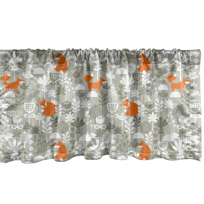 Ensemble de 2 cantonnières Ambesonne Coral Nostalgic Gerbera, L 54 po x L 12 po