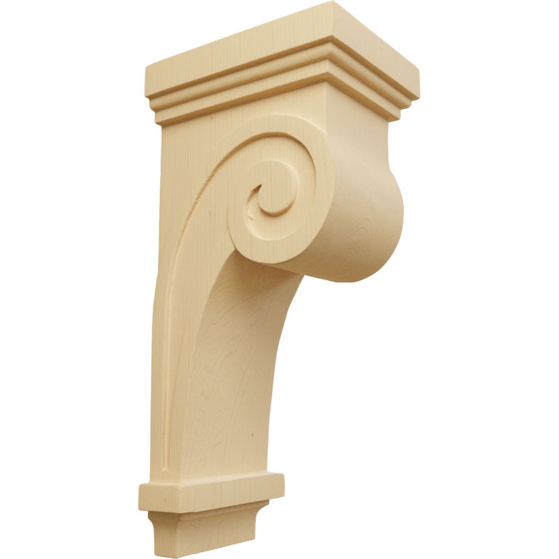 Corbeau à volutes, Aulne, H 12 po x l 4,50 po x P 5,63 po