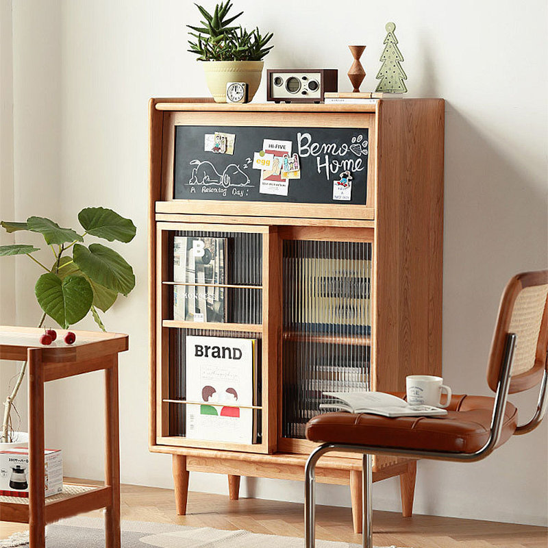 Buffet multifonctionnel avec rangement et bibliothèque