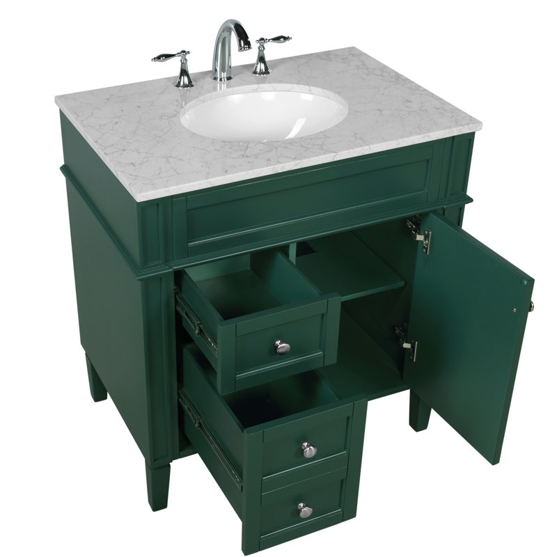 Ensemble de meuble-lavabo simple 32 "Rivers, Vert