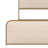 Gold Modern Metal Bed Frame With Curved Upholstered Headboard