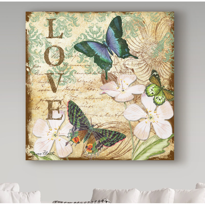 «Inspirational Butterflies Love» par Deagen, impression sur toile tendue, H 18 po x l 18 po x P 2 po
