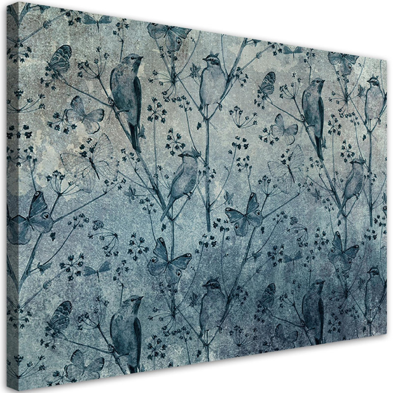 Birds On Branches - Wrapped Canvas Print, 40cm H x 60cm W