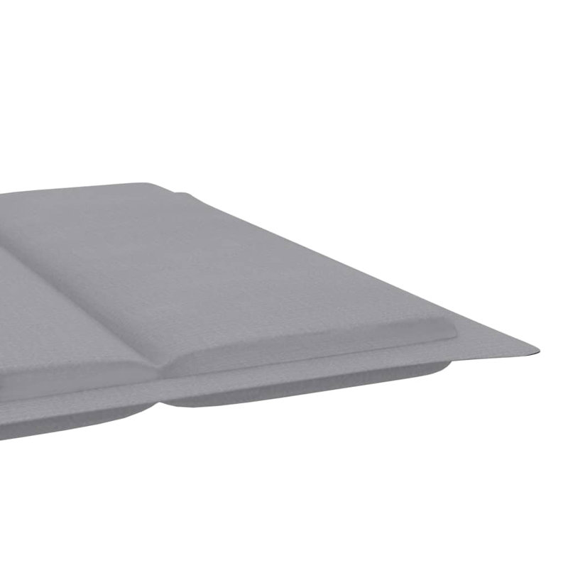 Chaise longue simple en teck de 24 po avec coussins Wally, gris