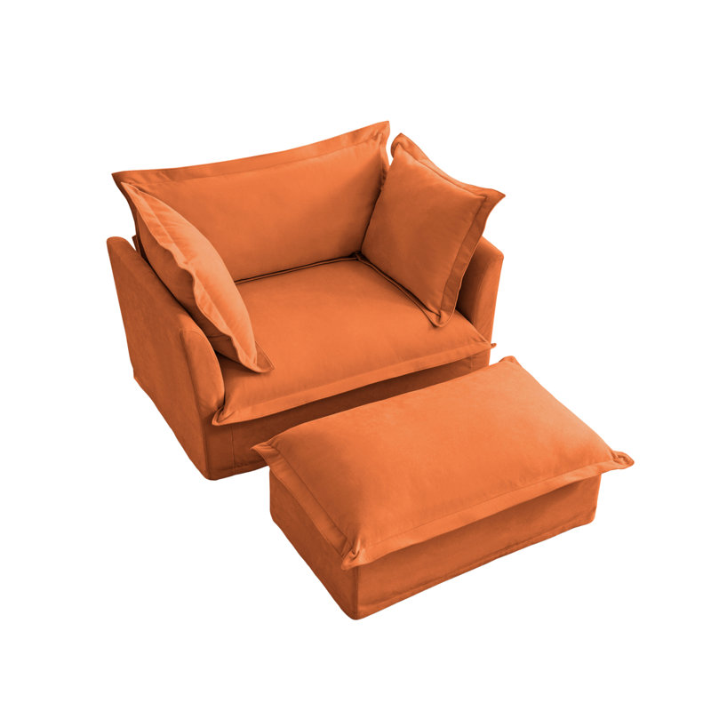 Fauteuil rembourré avec repose-pieds pour le salon