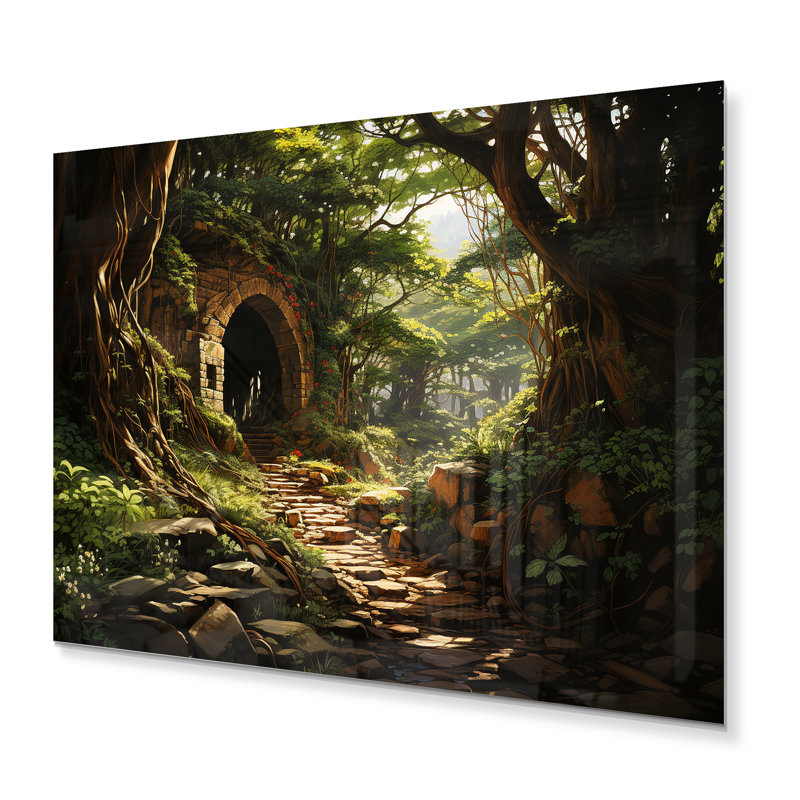 «Green Tunnel Enchanted Forest Earthy I», impression d'art sur paysages, H 30 po x l 40 po x P 1 po