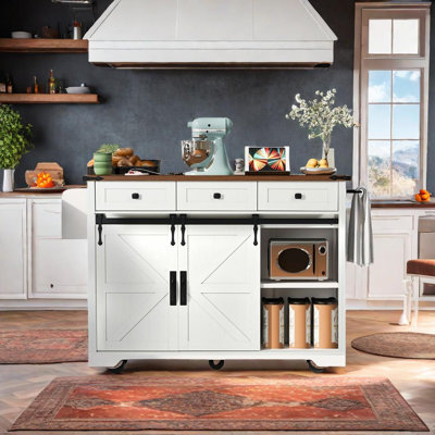 Karlik Rolling Kitchen Cart with Manufactured Wood Top by Gracie Oaks