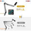 Support à micro 5 branches à double accoudoir robuste avec support pour filtre anti-pop professionnel