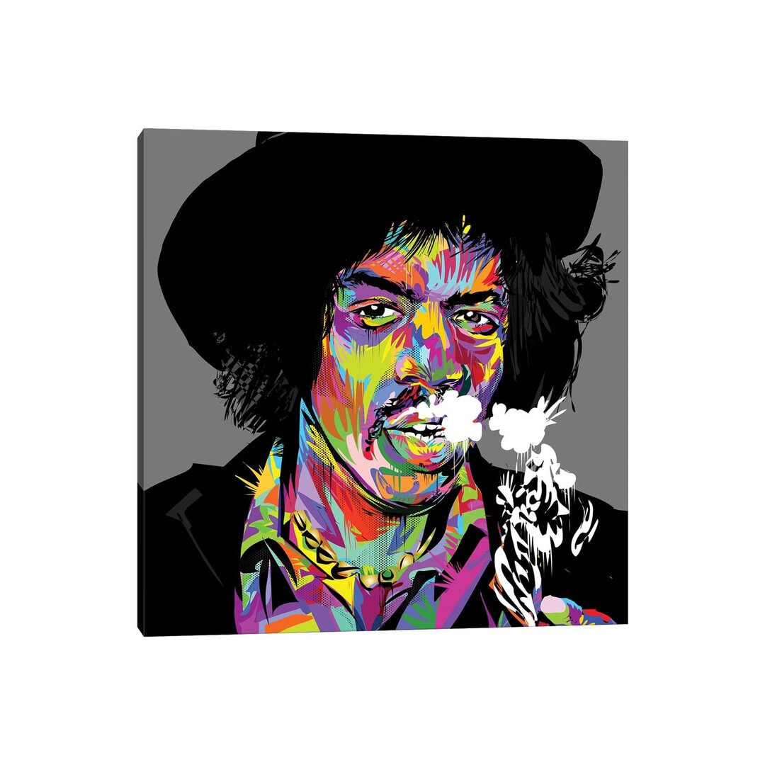 Leinwandbild - Grafikdruck „Jimi Hendrix” von Technodrome1