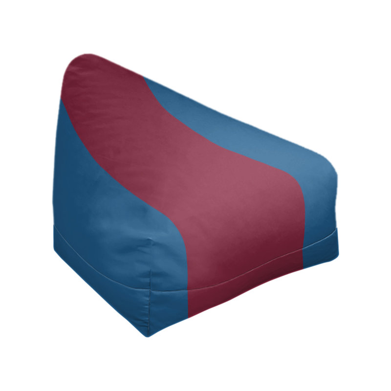 Bean Bag Cover, 30" H x 27" W x 2" D, Blue/Burgundy