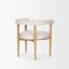 Chaise de salle à manger Nathania Kirubel avec bois brun moyen et tissu sergé crème