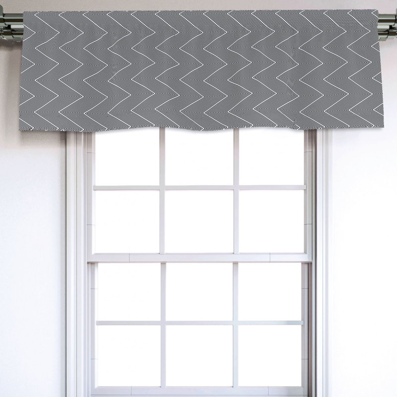 Sateen Chevron Ruffled Window Valance