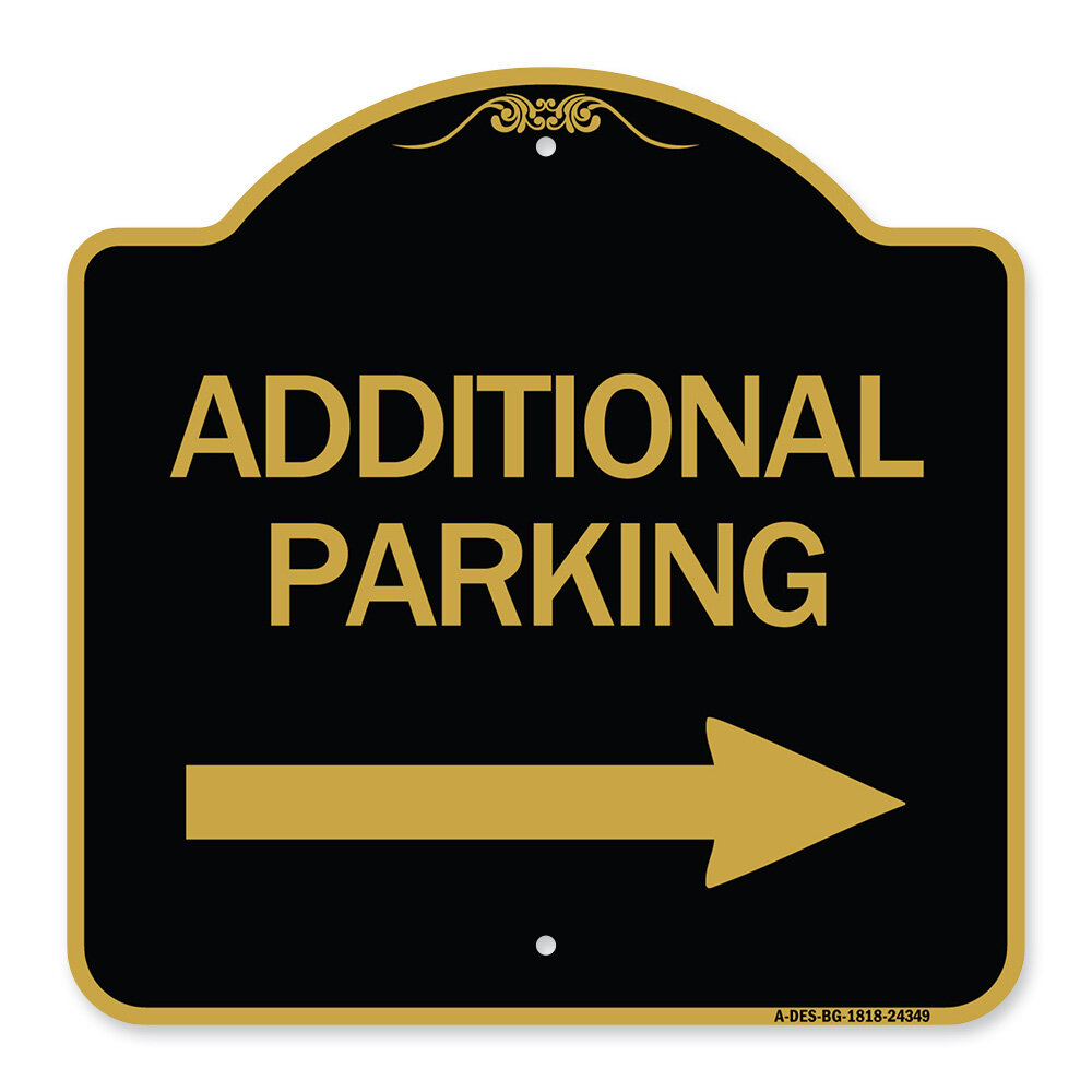 Signmission Designer Series Sign - Additional Parking Sign (Right Arrow ...