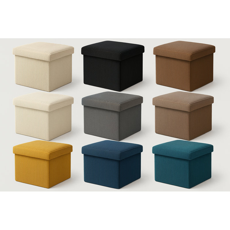 50cm Wide Tufted Footstool Ottoman, Brown