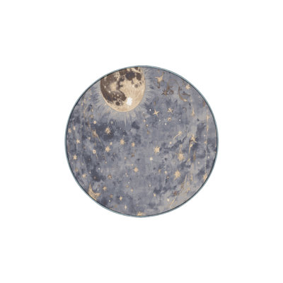 Machine Washable Blue Area Rug