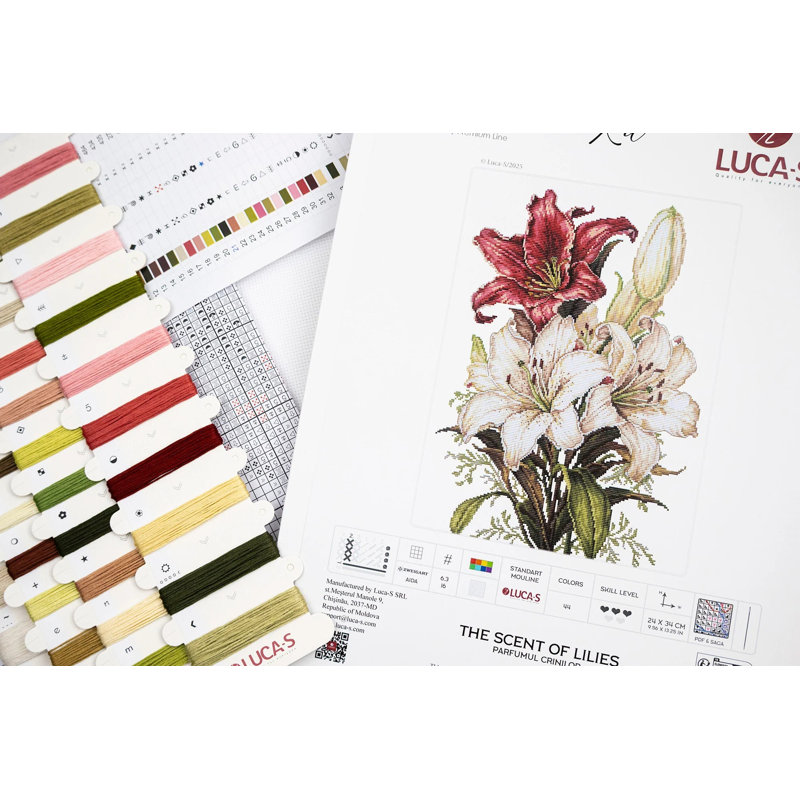 Trousse de broderie au point de croix « Le parfum des lys » de Luca-S B7054L