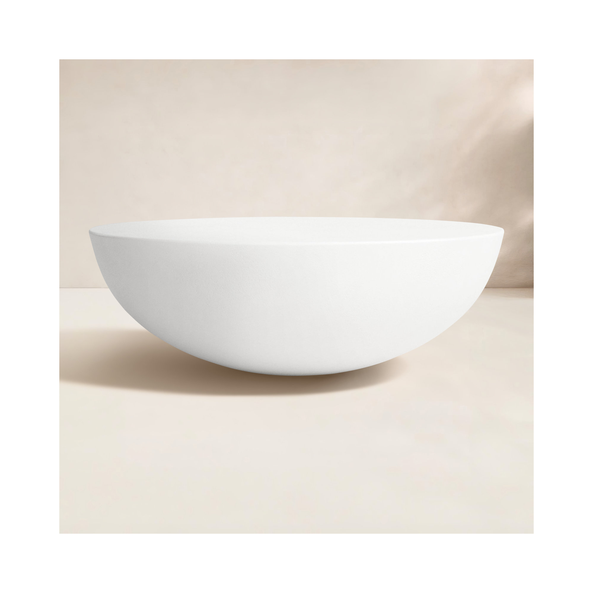 Lensey Concrete Round Coffee Table, White