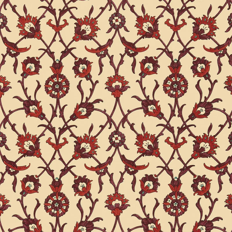 Sultan's Trellis Wallpaper, Pomegranate
