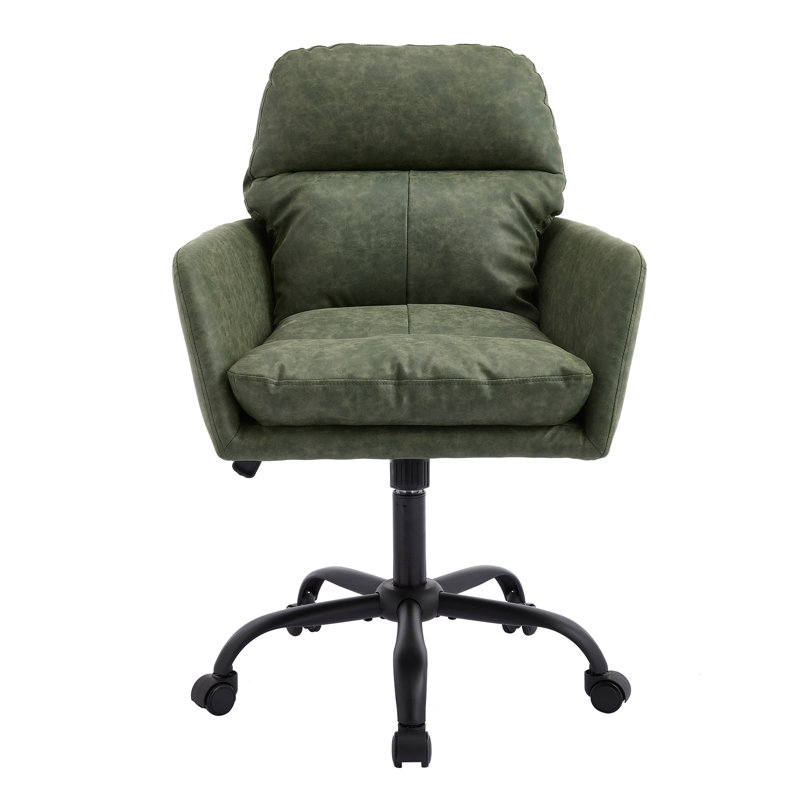 Artificial Leather, Pu Leather, Black Base, Adjustable In Height, Suitable For Office, Bedroom, Dressing Table And Other Environments. An Office Chair.