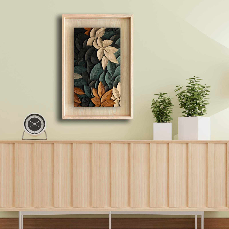 Elegant Framed Decorative Painting, 16.9 x 24.8 inches | 100% Solid Wood Frame (Thickness: 1.2 inches), 100% Maple MDF Background (Thickness: 0.1 inches), UV Printing | Perfect Wall Art for Home & Office Décor