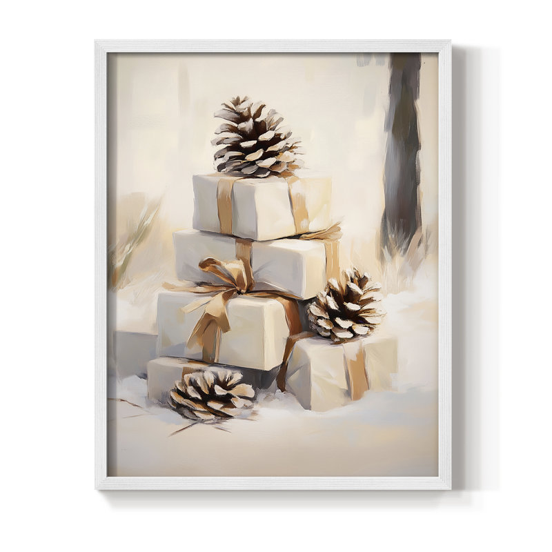 Art des Fêtes de Noël - Série 2 - CECXI, reproduction encadrée - bois massif, H 21 po x l 17 po, White