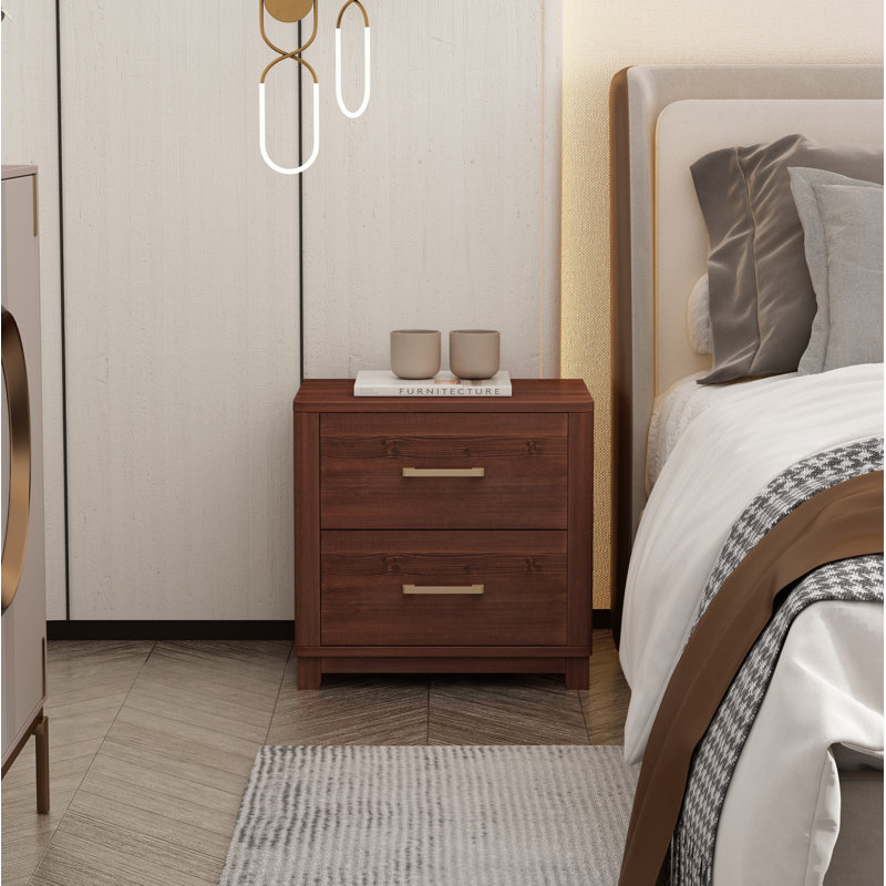 Nater 50 cm W Bedside Table, Brown