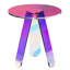 Table de bout transparente et irisée pour espaces variés, acrylique épais de 12 mm, bords sécuritaires, salon à arc-en-ciel rond d'une capacité de 22 lb, lit et bureau, impact - installation en 15 minutes