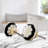 Melon Shape 1-1/2 in. (38mm) Black & Cream Ceramic Knob