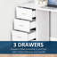 Bureau, poste de travail 47 po avec 3 tiroirs et tablette de rangement - blanc