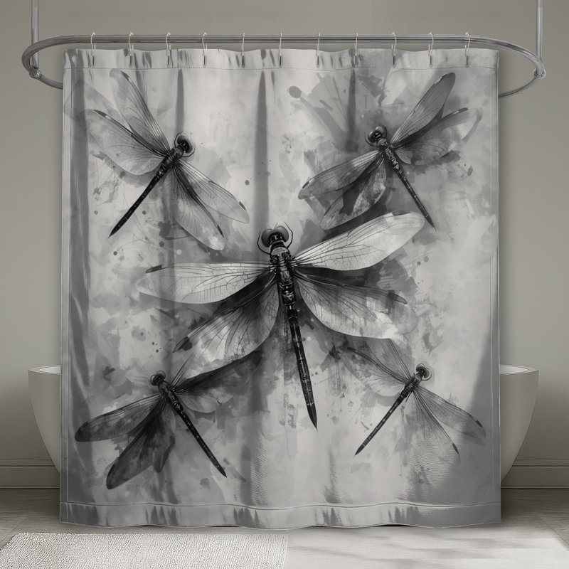 Rideaux de douche noir et blanc, L 70 po x H 84 po